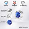 Blue White Black Zircon Clip Earrings for Men Women,Stainless Steel Non Perforated Ear Clips,Simple Hip Hop Earring Jewelry Gift