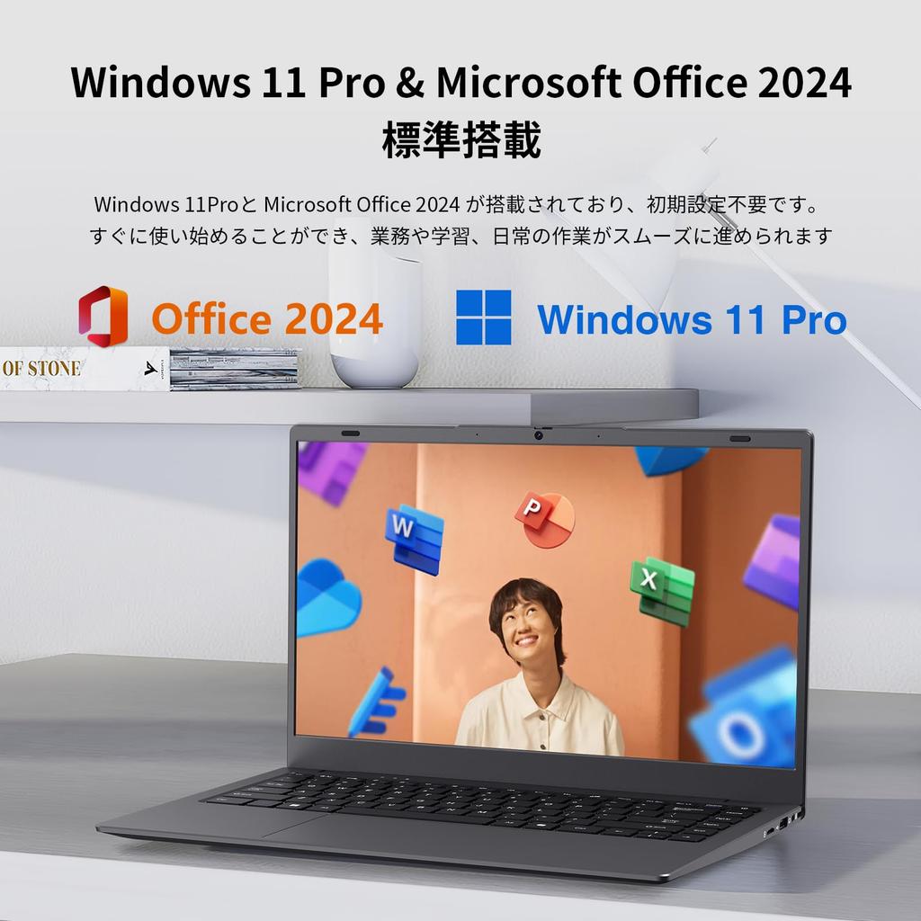 UOWAMOU Laptop with Office N5095 and Slim Windows 11 up to IPS 8GB 128GB USB USB HDMI for Students 2024, Processor, 14-inch, 1.3kg Ultra-Lightweight