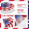 Mumufy 100 Pcs American Flag Patriotic Plates and Napkins 4th of July Party Supplies July 4th Disposable Paper Plates Napkins for Veterans Day