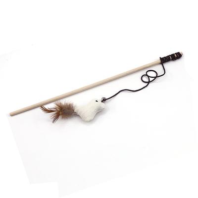 Dessin Animé Rigolo Avec Mini Sonnette Baguette Plume Souris Chat Bâton Interactif Accessoires pour Animaux de Compagnie Canne pour Taquiner le Chat