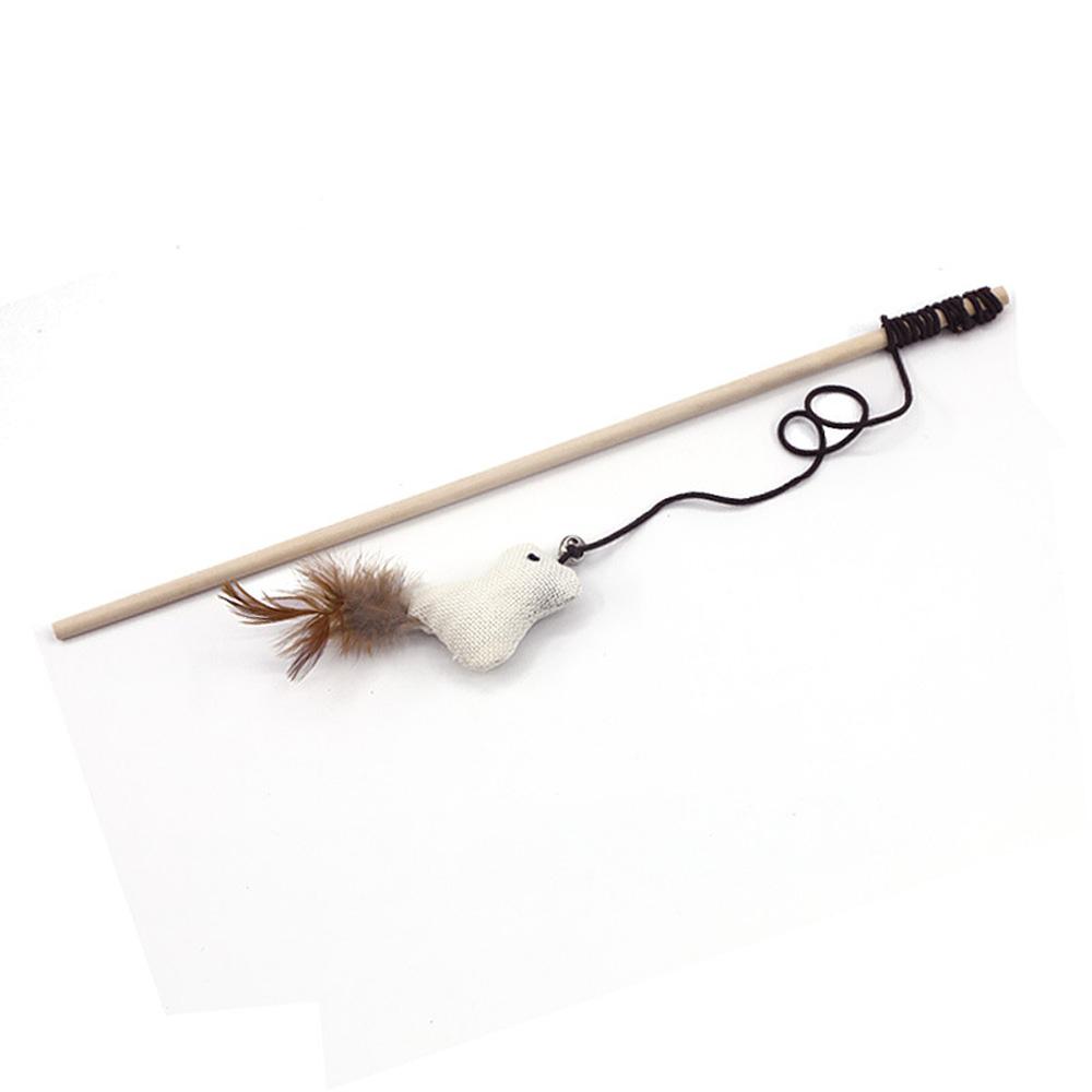 

Funny Cartoon Scratching Wand Training Feather Interactive Stick Pet Supplies Tease Cat Rod Cat Toy C