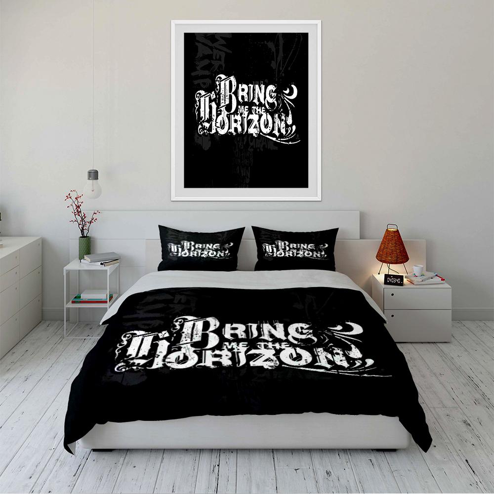 Bring Me The Horizon Black Bedding Set Bedding set (1 duvet cover, 2 pillowcases, duvet not included)