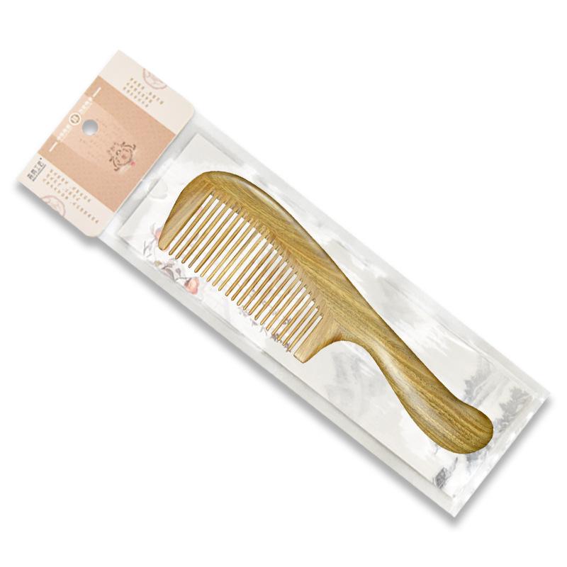 Large Jade Sandalwood Comb - Thick Wide Tooth Curling with Custom Engraving Option
