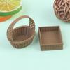 Mini 1pcs 1:12 Dollhouse Rattan Resin Frame Hand-woven Vegetable Food Storage Basket Dolls Dinning Room Decoration Props