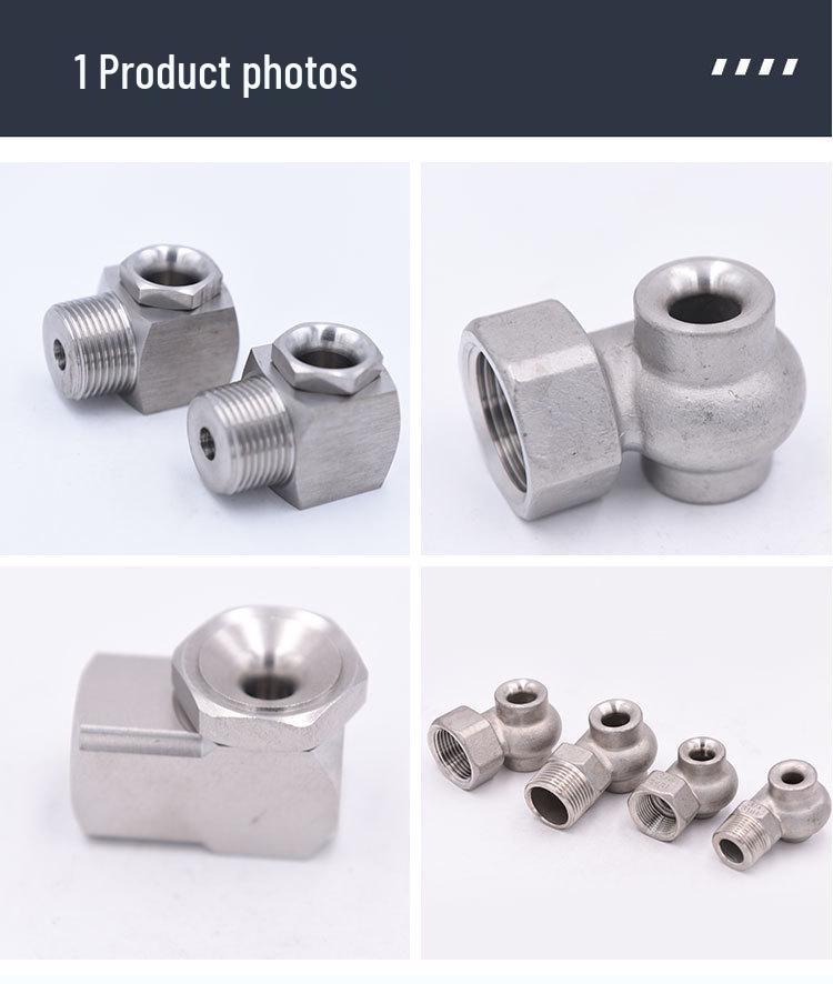 Stainless Steel High Flow Vortex Atomizing Spiral Nozzle with Hollow Cone and Threaded Spray.
