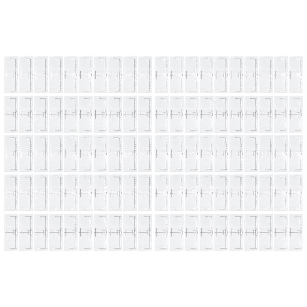 100pcs Eyebrow Ruler Disposable Eyebrow Ruler Sticker for Microblading with Standard Scale