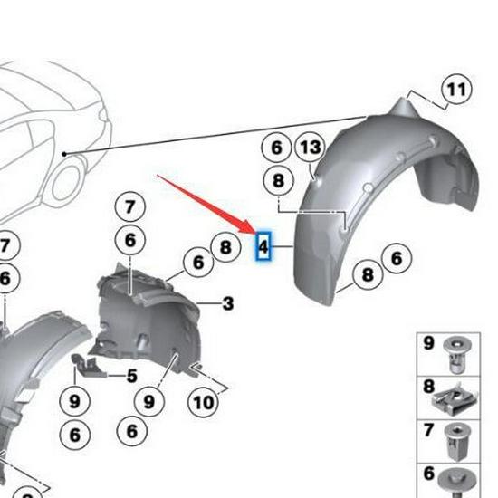 Rear Wheel Liner for BMW 7 Series F01/F02 (Part Numbers: 51717185269, 51717185270)
