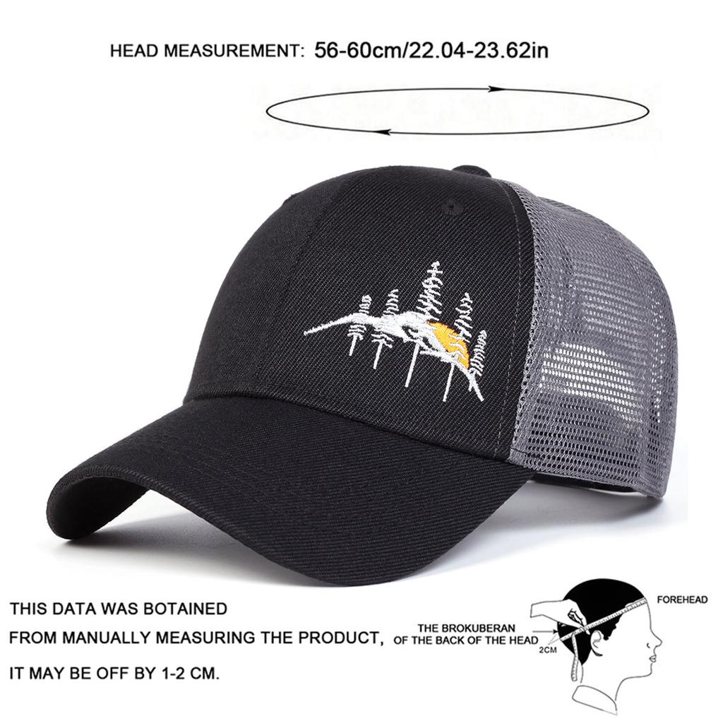 Unisex Mountain Tree Embroidery Baseball Net Caps Spring Summer Outdoor Adjustable Casual Hats Dad Hat Sunscreen Hat