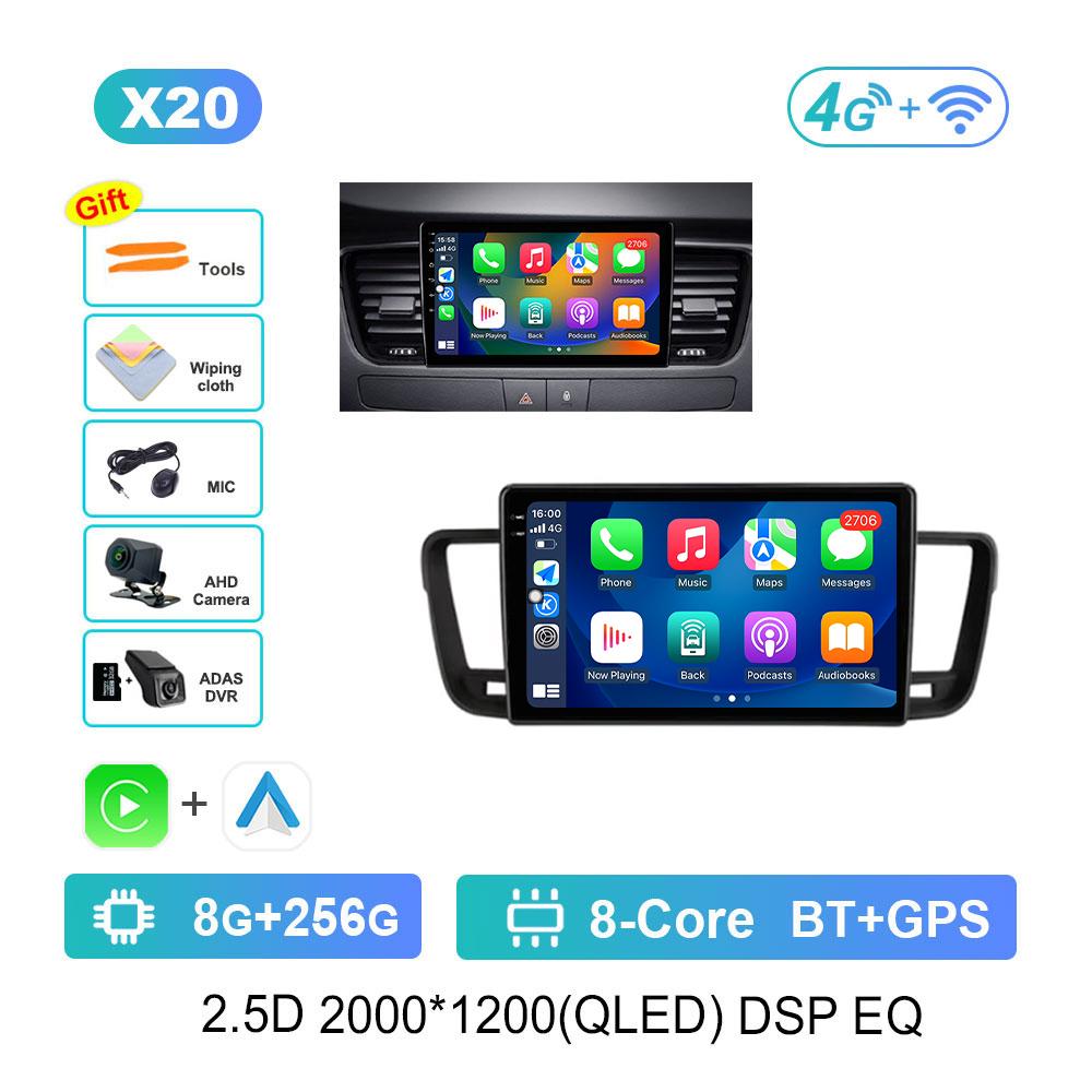 Car Radio Android 14 For Peugeot 508 2011 - 2018 GPS Multimedia Player Navigation Stereo DSP BT Head Unit Audio 4G Coolling Fan