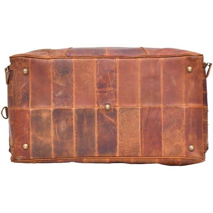 Skórzana Stylowa i Przestronna Torba Weekendowa Crazy dla Mężczyzn | Prawdziwa Skóra Bydlęca | Ręcznie Wykonana z Unikalnym Pikowaniem Projektanta