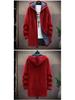 Men's Plus Velvet Thick Cardigan Sweater - Long Hooded Knitwear for Autumn/Winter