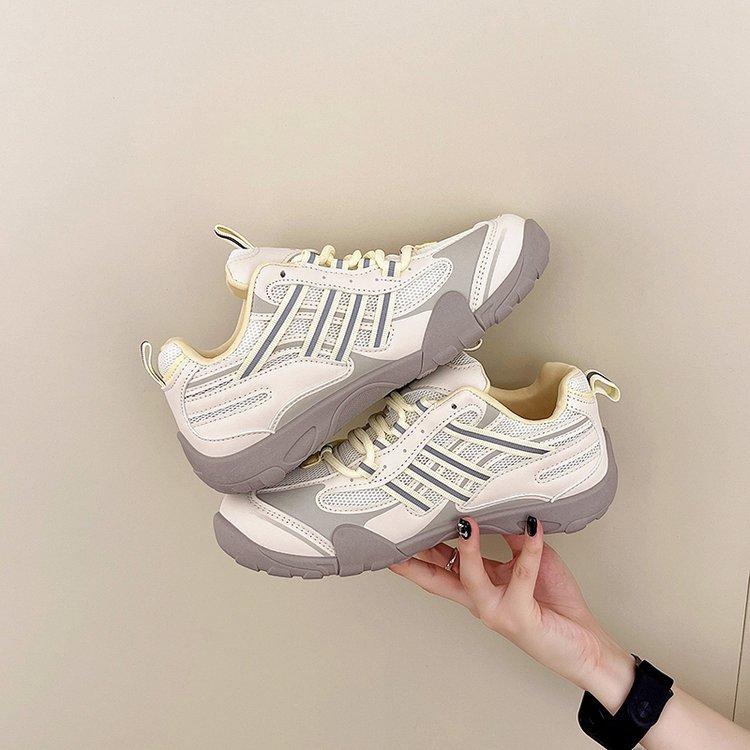 2025 summer breathable mesh shoes women's shoes retro German training shoes white sports shoes mesh shoes with skirts white shoes