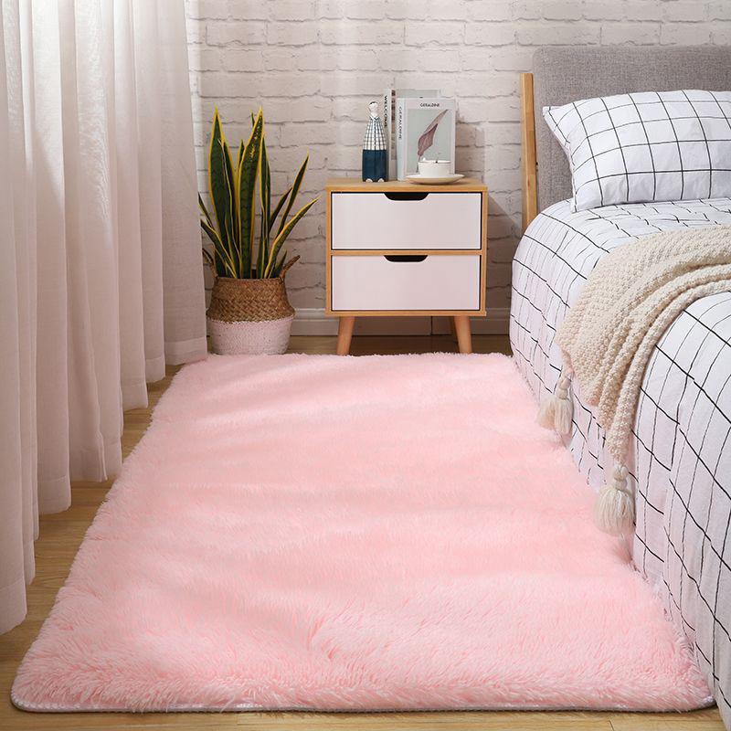 Silk-wool Bedroom Carpet, Tea Table In the Living Room, Tie-dyed Plush Bedside Blanket, Balcony Bay Window Mat, Plush Full-laid Non-slip Floor Mat