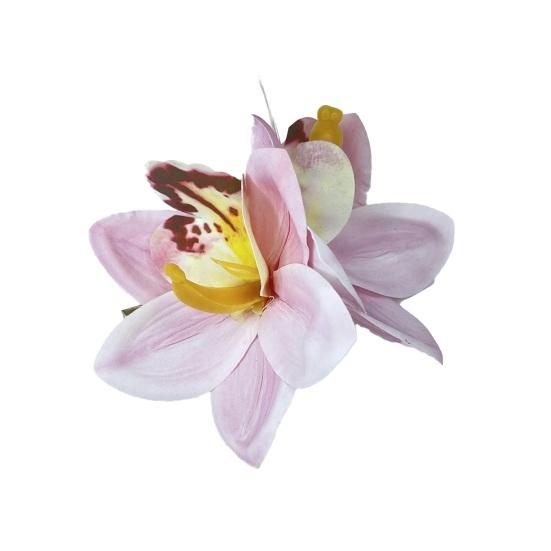 Hairpin Soft Fabric Flower Hairpin Realistic Orchid Design Lightweight Decorative Hair Clip