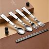 Reusable Folding Tablewares Compact Stainless Steel Spoon Fork Chopstick  Picnic Essentials