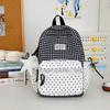 Schoolbag Milk Fufu Plaid Corrugated Lace Heart Travel Small Backpack Sweet Wind Student Party Big Sweet Bag