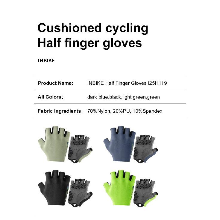 INBIKE Neue Fahrradhandschuhe Reflektierende Streifen Atmungsaktives Netz MTB Rennrad Handschuhe Gepolsterte Handfläche zum Radfahren Stoßdämpfung