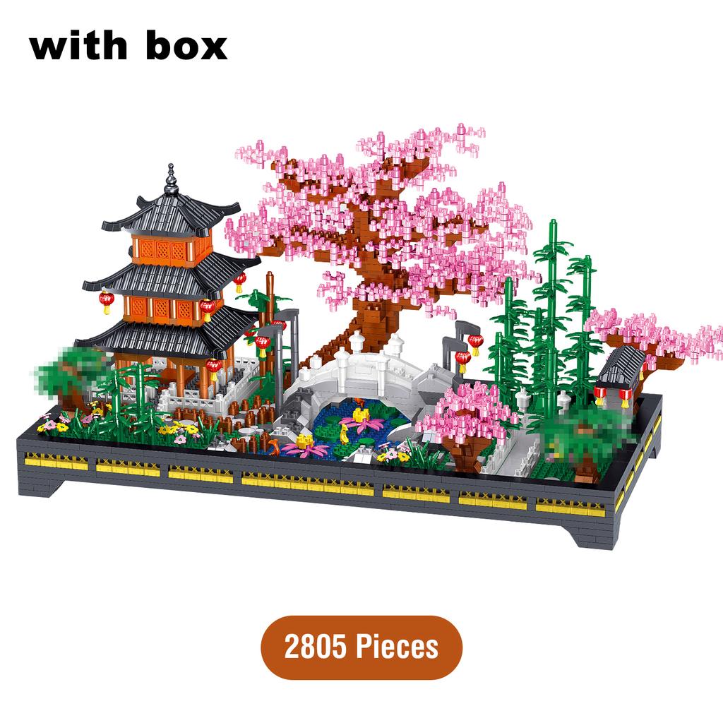 2805piece Courtyard Building Blocks Garden Zen Garden Architecture DIY Assembling Bricks Toy for Kids Adult Gifts for Collection