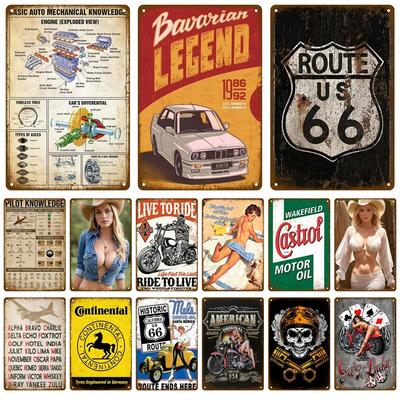 Heim Wanddeko Retro Autoteile Schild Vintage Blechschild Metall Poster Für Garage Werkstatt Autoteile Metallschild Werbeschild
