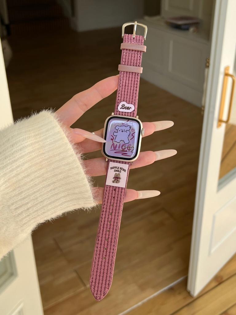 Cute Bear Puppy Waffle Fleece Strap For Apple Apple Watch Watch Iwatch109876