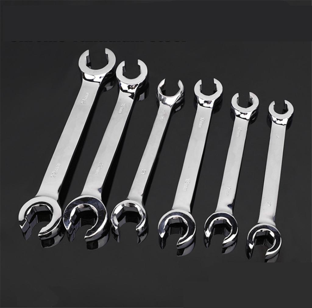 6Pcs Metric Flare Nut Spanner Wrench Tool Set 6-8 8-10 9-11 10-12 13-14 17-19 mm