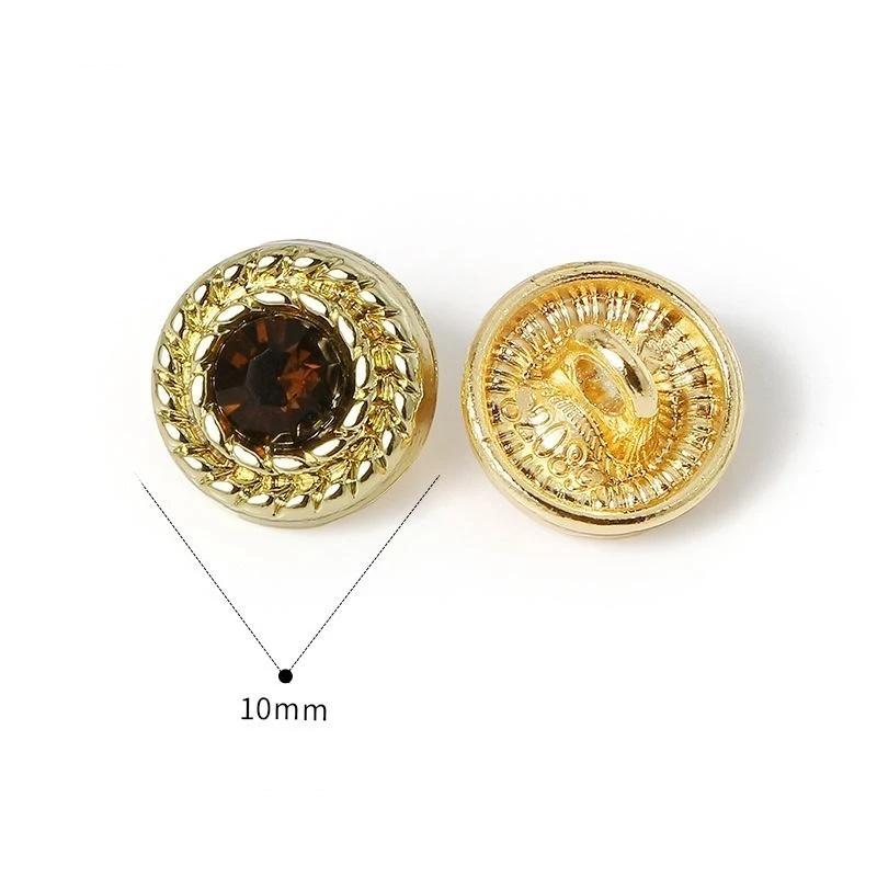 2Pcs Square Diamond Buttons Alloy Coloured  Hand-Sewn Buttons Spot Wholesale Diy Coat High-Grade Button Decorat