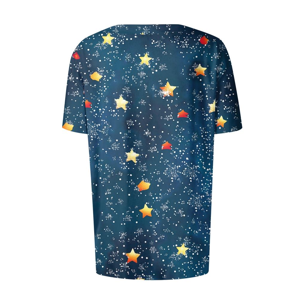 Dámské vzorované kapsy s krátkým rukávem, stojáček s pracovním potiskem, jednořadové ochranné oblečení, svetřík, top