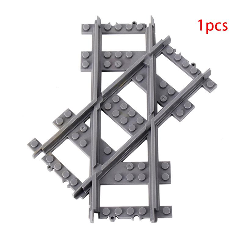 City Trains Left and Right Points Flexible Switch Railway Crossing Tracks Rails Forked Straight Curved Building Block Bricks Toy