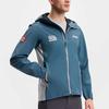 FILA Cycling Fashion Versatile Sports Hooded Long Sleeve Waterproof Windproof Warm Jacket Men Jacket Dark-Reef-Blue A11M518702F-DB