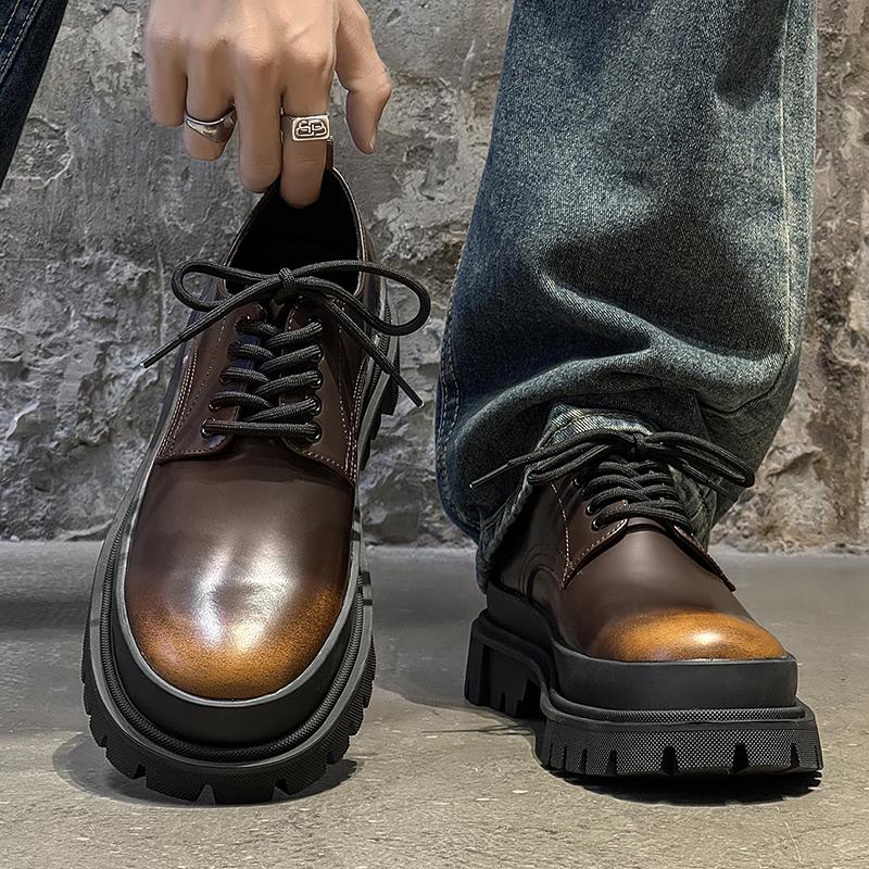 Fashion Casual Thick Soled Men's Leather Shoes Classic Comfort Style Work and Office Outdoor Fashion Street Party 38-46 Plus Size