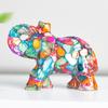 Crystal Elephant Resin Figurine With Semiprecious Stones For Office And Party Decoration