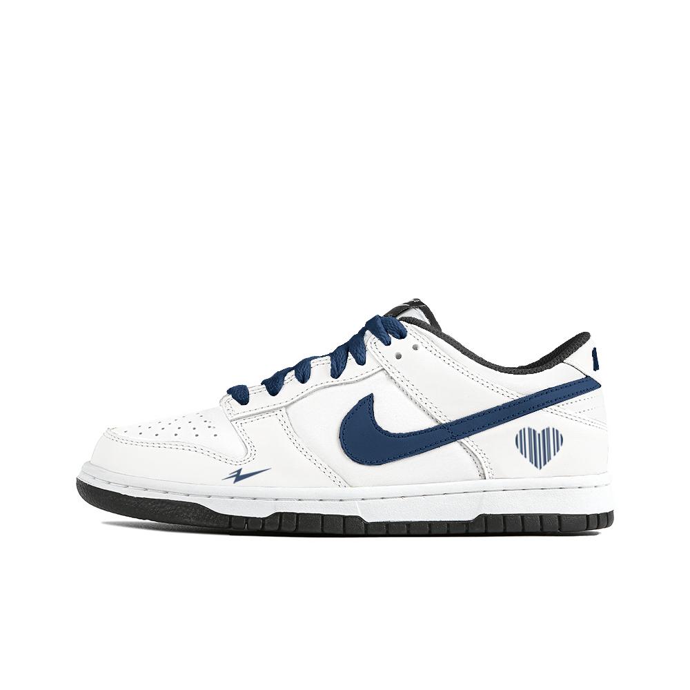 

Nike Dunk Slip Resistant Abrasion Resistant Low top Skateboard Shoes Unisex White Blue DD1391-100(Team354-) 39