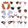 12 Stück Dschungeltier-Stirnband Tierohren Haarreif für Erwachsene Kinder Tier-Mottopartys Haaraccessoires Foto-Requisiten