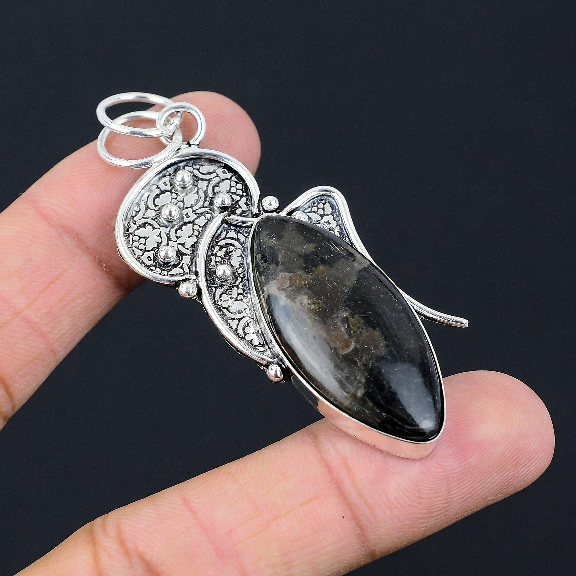 Mothers day Deal Sterling Silver Gabbro Jasper Stone Wife New Pendant Jewelry