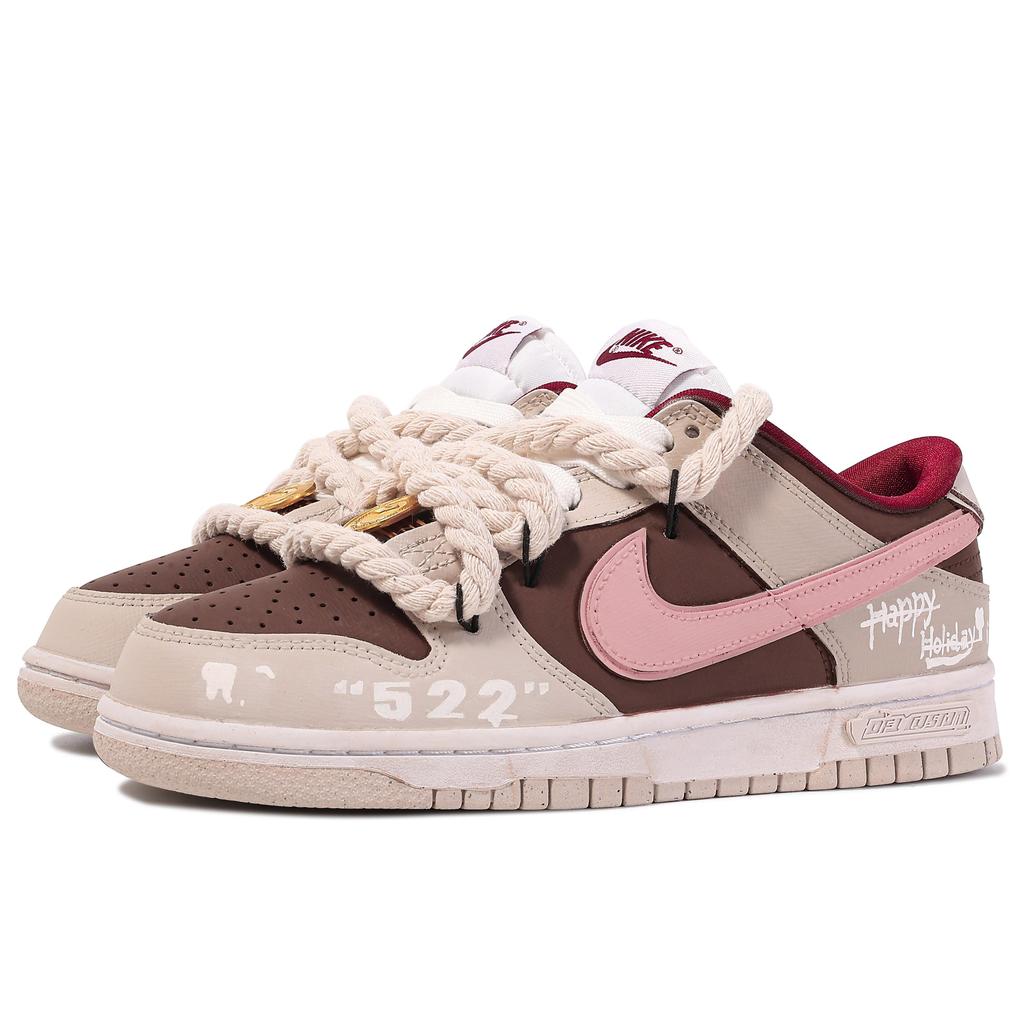 Nike Dunk Low top Skateboard Shoes Women's Beige Brown Powder DV1160-100(TeamM-)