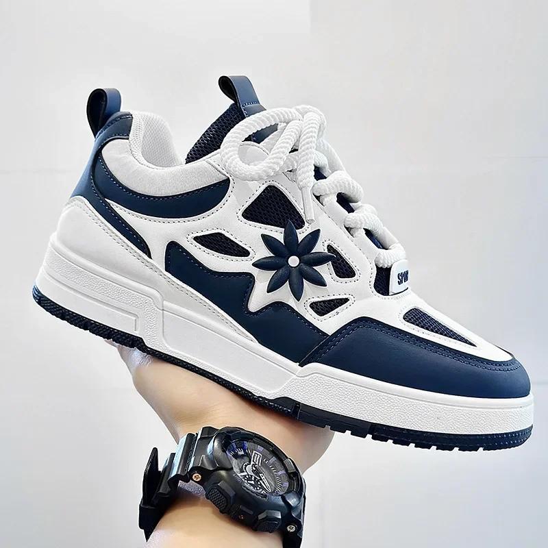 Sapatos Masculinos 2025 Novos Tênis Malha Respirável Sapato Casual Tendência Rua Sapatos de Skate para Homens Sapatos de Aluno de Treino