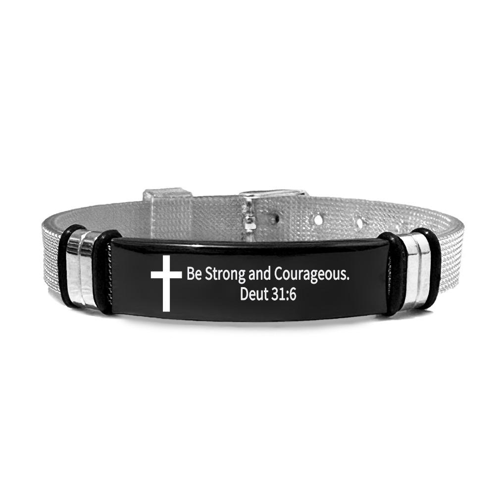 Adjustable Inspirational Quotes Braclets Stainless Steel/PVC Bible Verse Bracelet  Faith Gifts