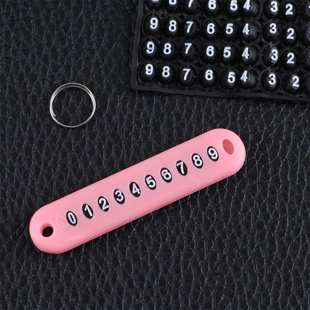 Parking Portable Key Pendant Phone Number Key Ring Anti-lost Key Chain Phone Number Plate Card