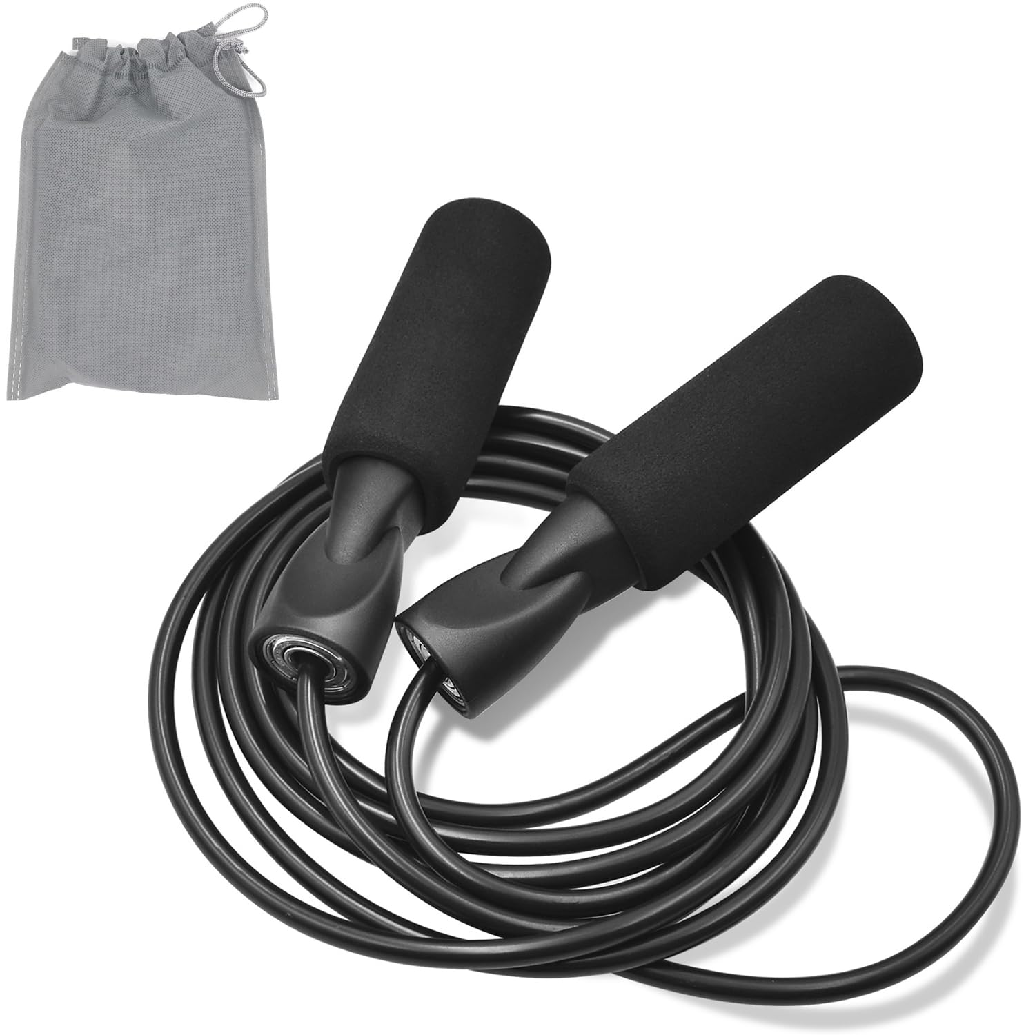 

Скакалка FEELCAT для тренувань, фітнесу та спалювання калорій, регульована довжина для дорослих, дітей та юніорів, FC1801 (FC-Чорний)