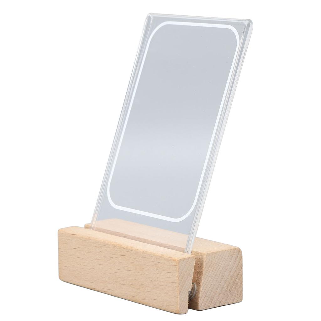 Acrylic Wood Base Picture Frames Warm Light Wooden Clear Acrylic Picture Frame for 3 Inch Photos Movie Tickets