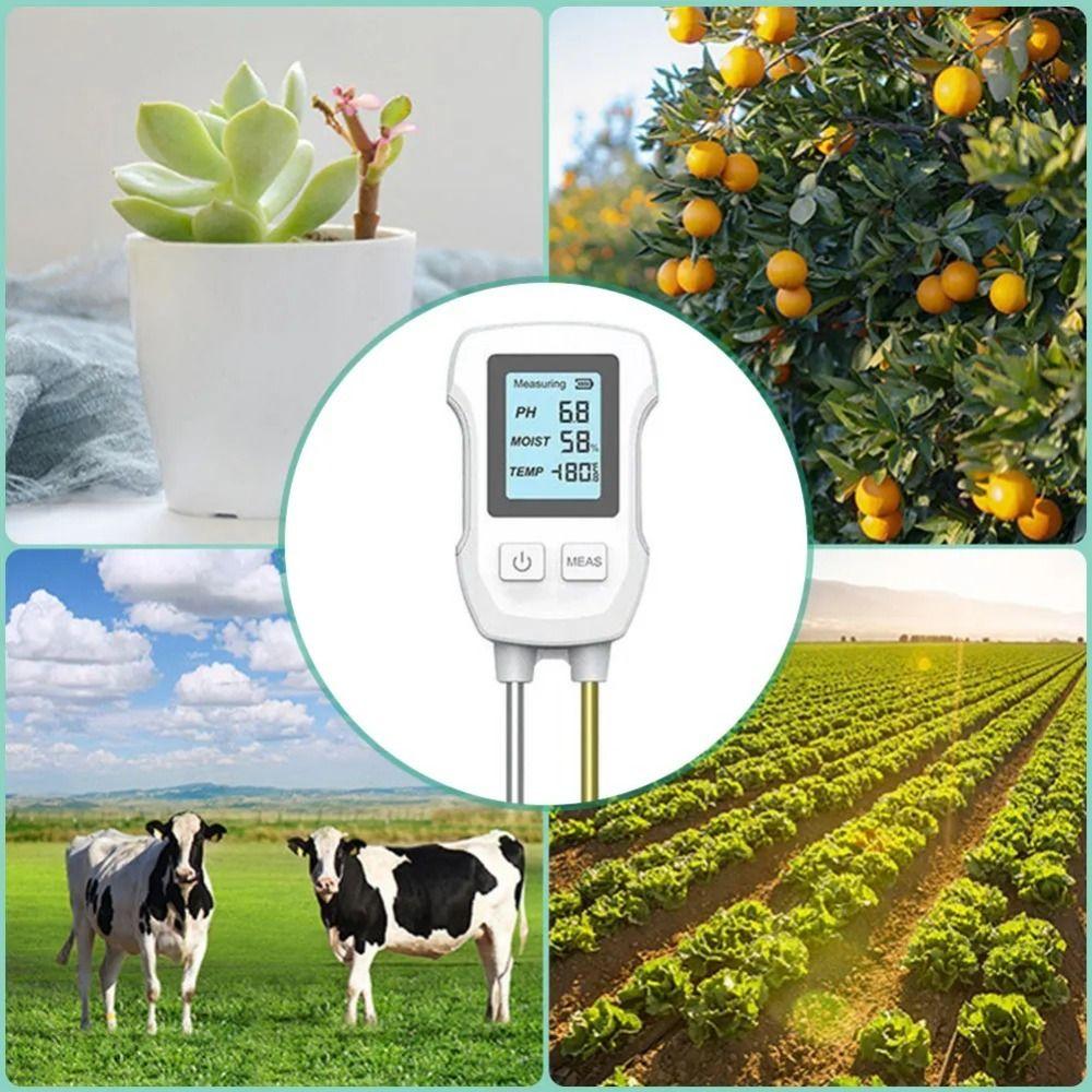 3 in 1 PH/Moisture/Temperature Meter LCD Screen Soil  Humidity Detector  For Garden Lawn Farming