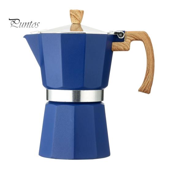 

Кофеварка Moka Pot Espresso, простая в очистке, кофеварка для плиты, алюминиевый итальянский дизайн, кубинская кофеварка для насыщенного вкуса 150ML синий