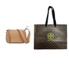 Romy Zipper Closure Adjustable Shoulder Strap Mixed Material Hand Shoulder Bag Small Size Women's Tiramisu 176674-227