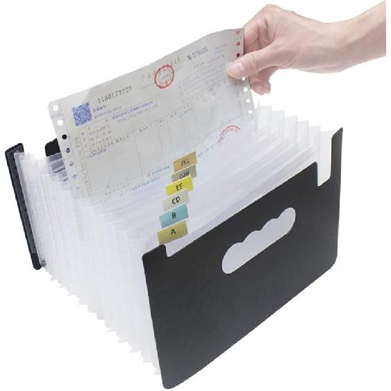 

Expanding File Folder, A5 Accordion File Organizer 14 Expandable Pockets Portable Standing File Box for Cards, Coupons, Receipt,Tax Item чёрный