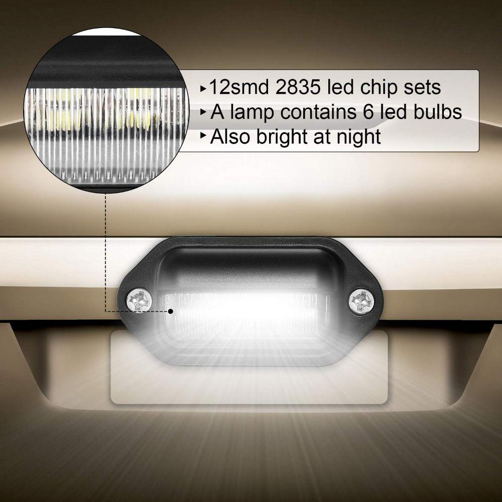 2Pcs 12V-24V LED License Plate Light Waterproof Side Lamp Step Bulbs Tail Lamp Van Installation