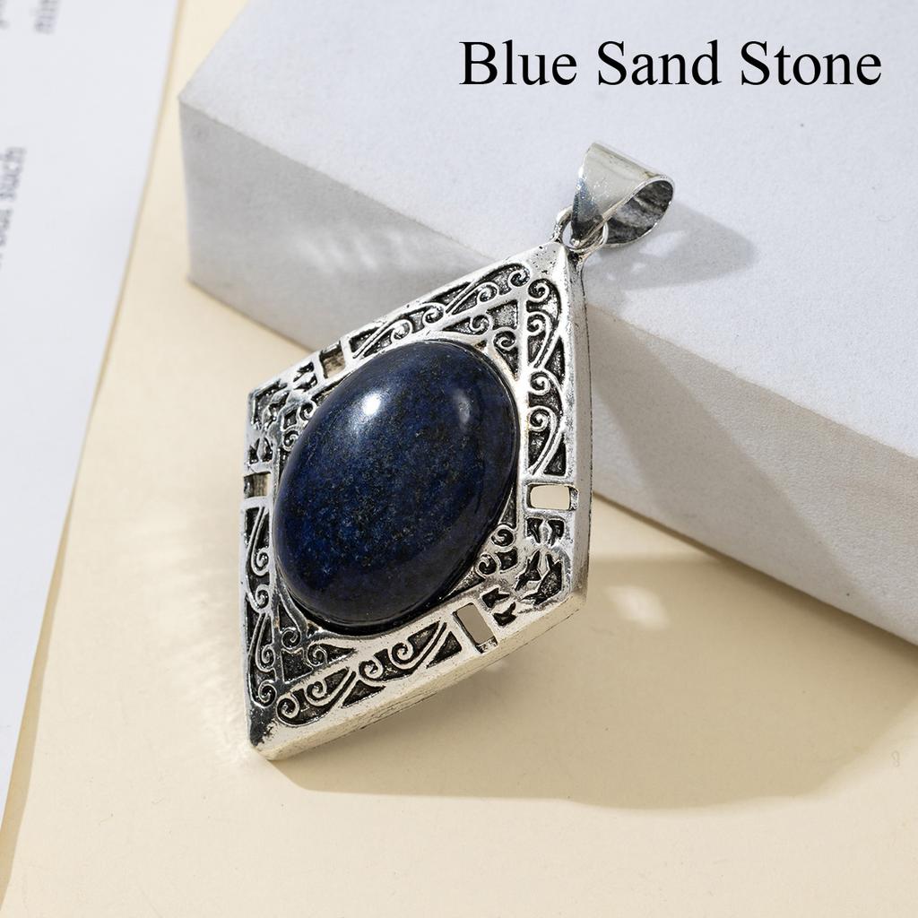 1Pc, Reiki Healing Crystal Pendants Charms, Elegant Rhombus Natural Gemstone Pendant Necklace - Unique Handmade Jewellery, DIY Gifts for Women Men