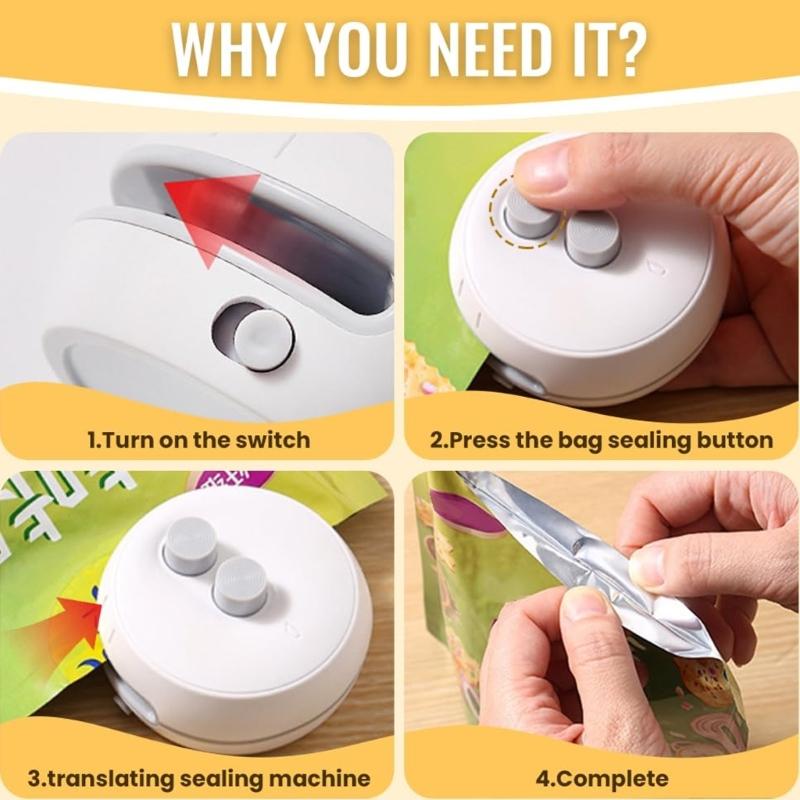Handheld Small Sealing Device Packaging 400mAh Snacks Preserverfor Plastic Bags and Snacks for Office and School Use
