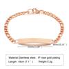 Vnox Women's Personalize Custom Love Name Bracelets 4 Colors Option Solid Stainless Steel Bar Link Chain Anniversary Jewelry