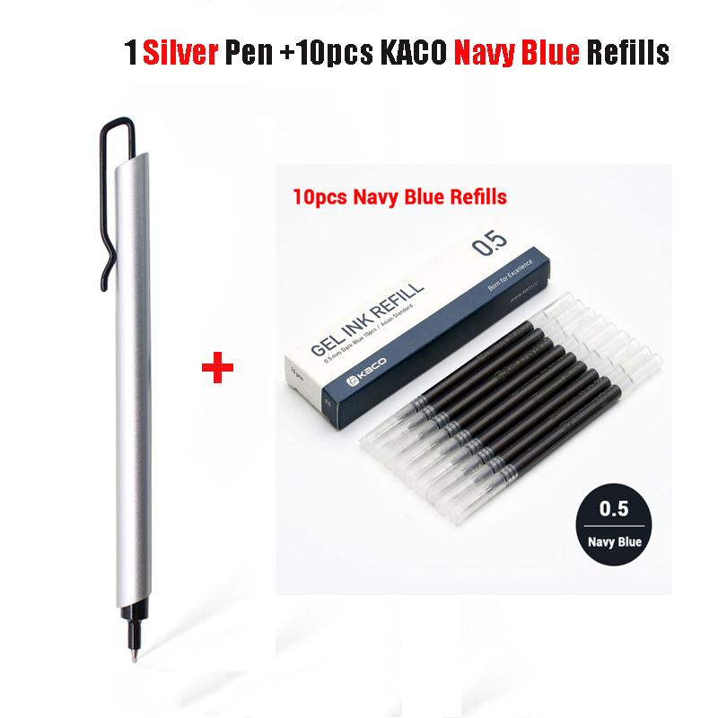 Kaco Metal Gel Pen 0.5MM Black Ink Refills Luxury Ballpoint Pens Business Signature Stylos Pen Holder Design Stationery Supplies