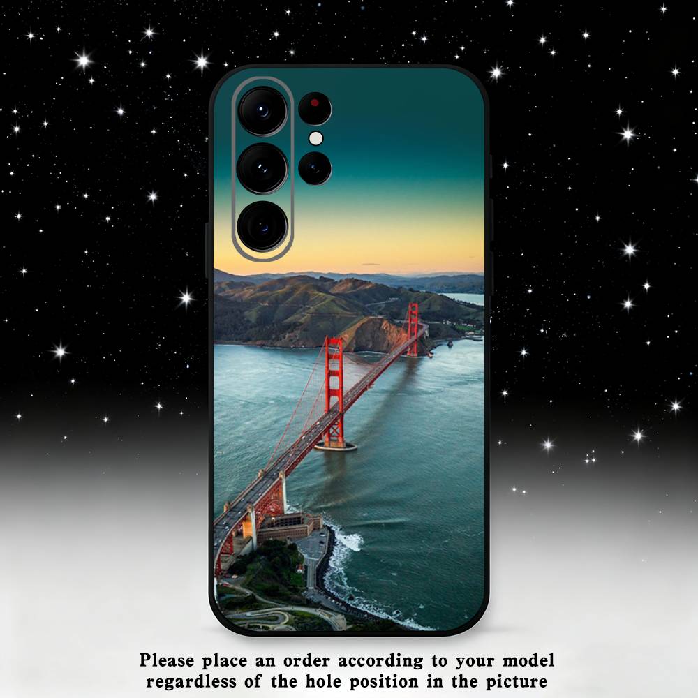 USA Golden Gate Bridge  Phone Case For Samsung S25,S24,S21,S22,S23,S30,Ultra,S20,Plus,Fe,Lite,Note,10 Black Soft Shell